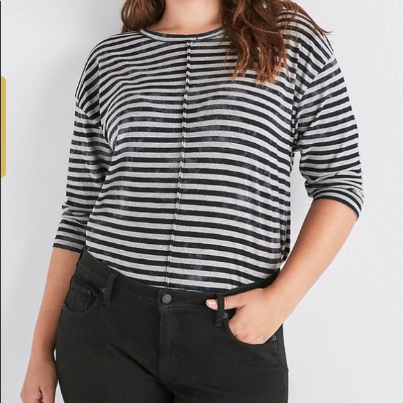 Lucky Brand Tops - 🎉HP🎉NEW striped 3/4 sleeve plus size top size 1X